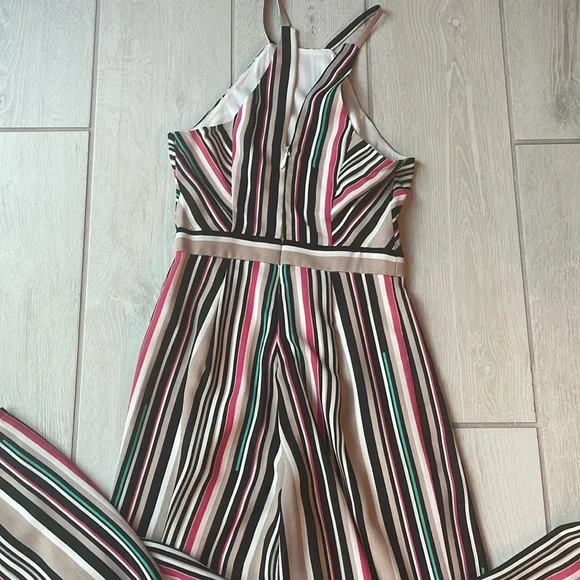 bebe One Piece Sleeveless Jumpsuit in Multi Strip Colors Size 4 - Picture 7 of 10